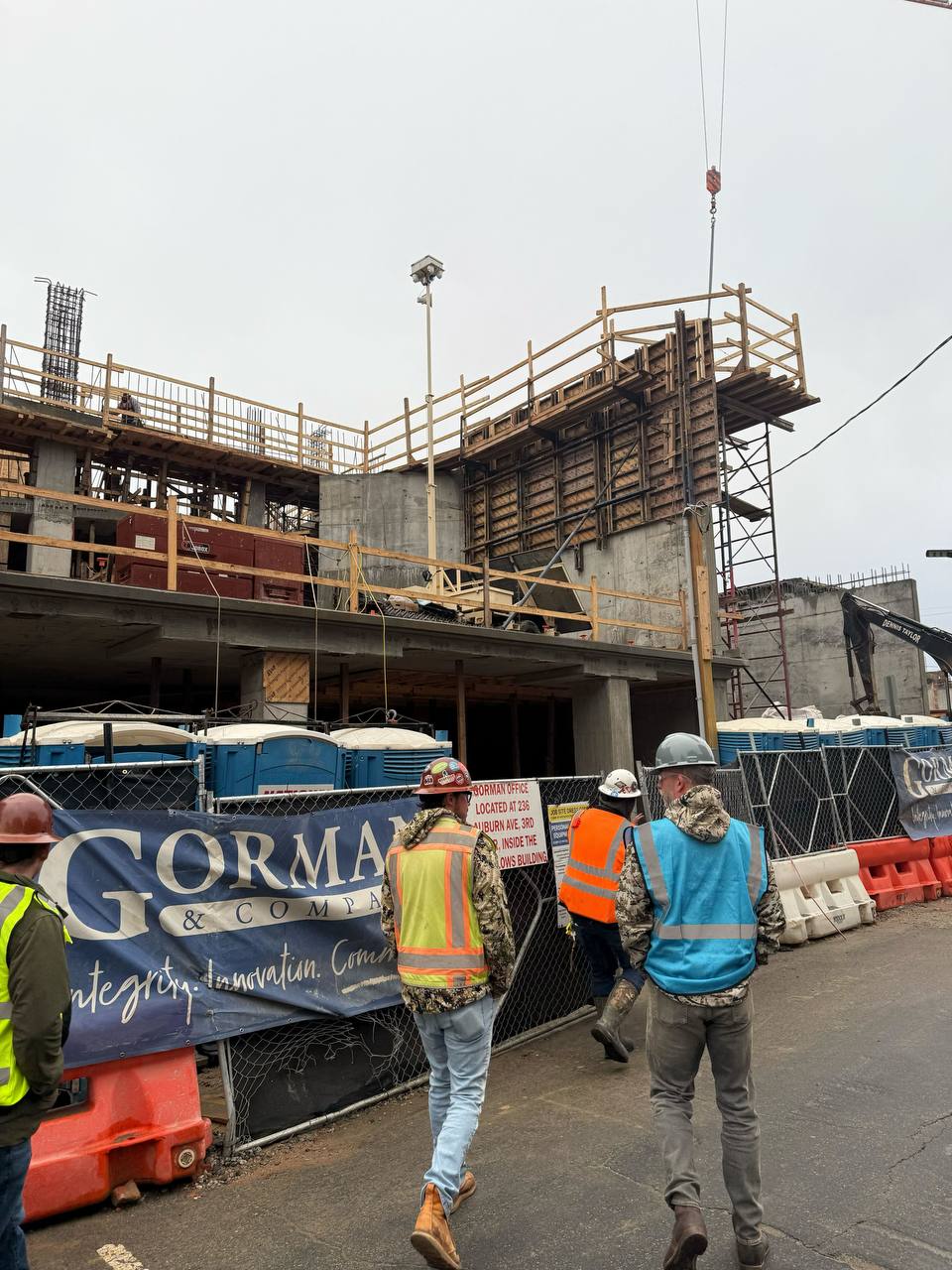 Walking toward a construction site
